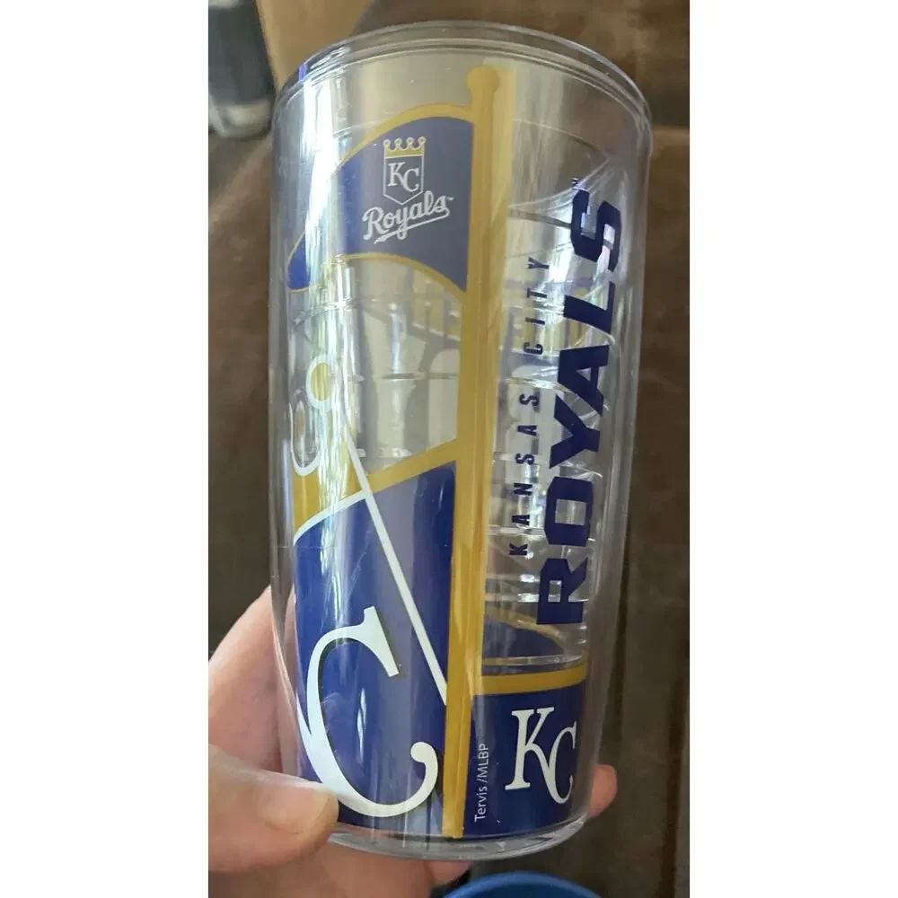Tervis 16 oz KC Forever Royal Baseball Sports Blue Insulated Covered Tumbler
